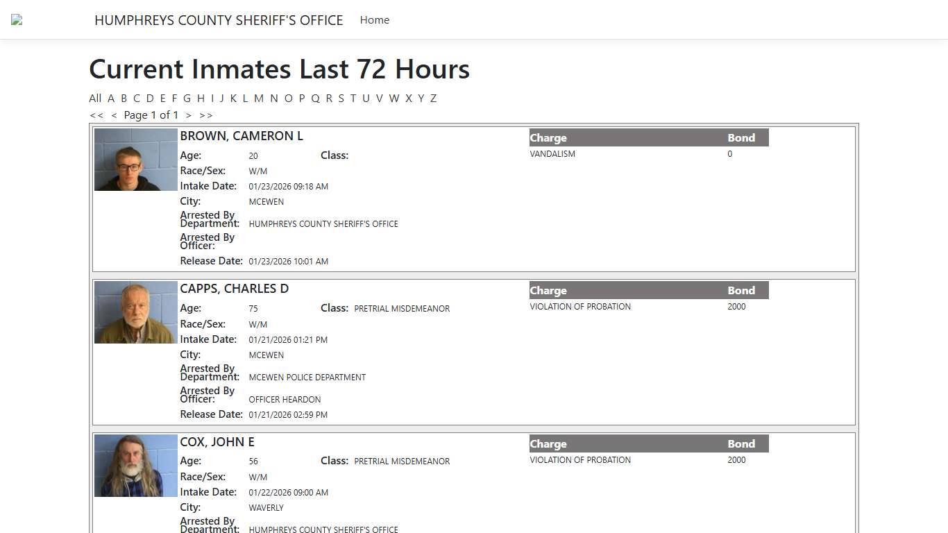 Inmates - ISOMS Portal